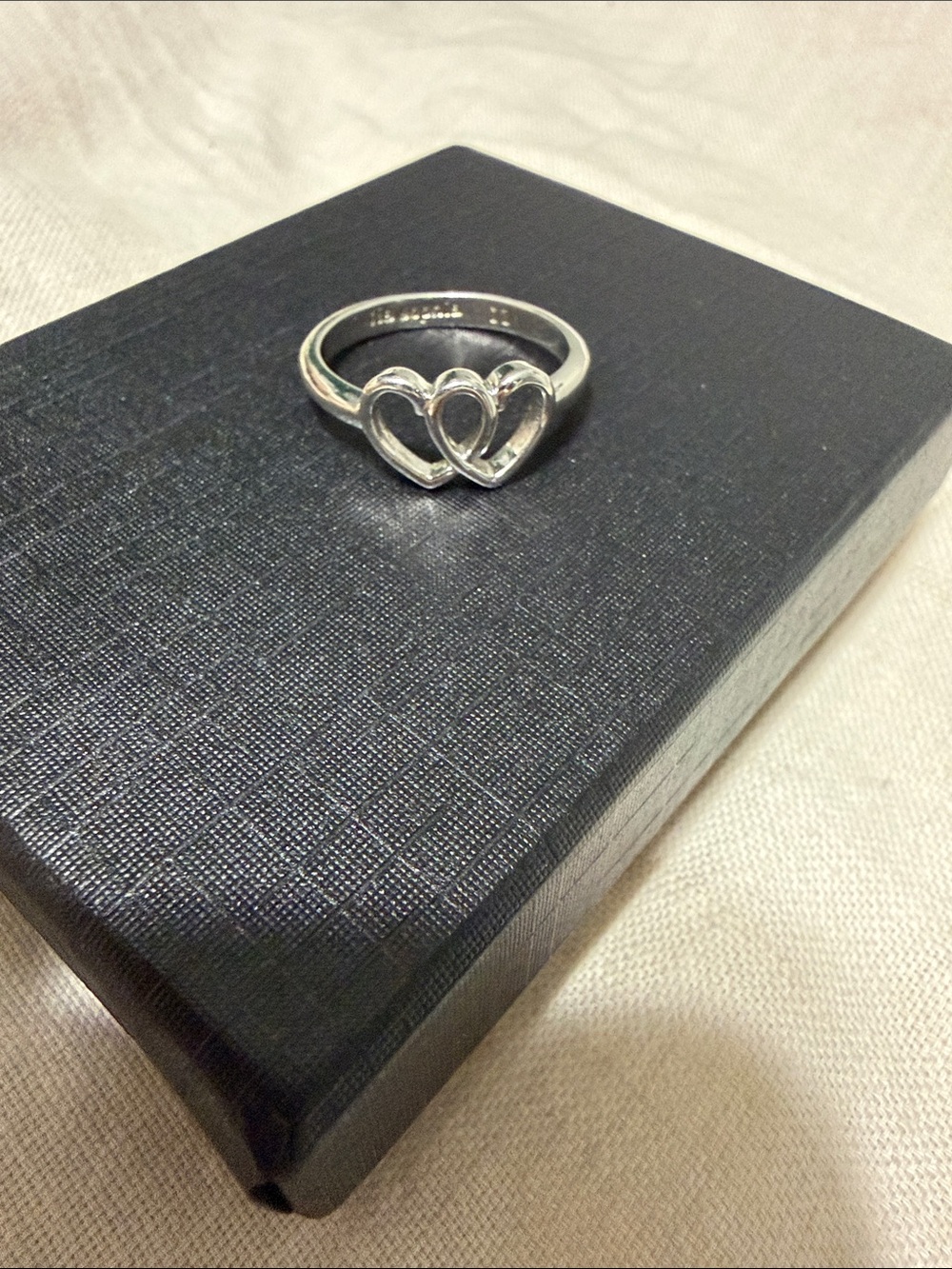 Interlocking Heart Silver Ring - Women Jewelry